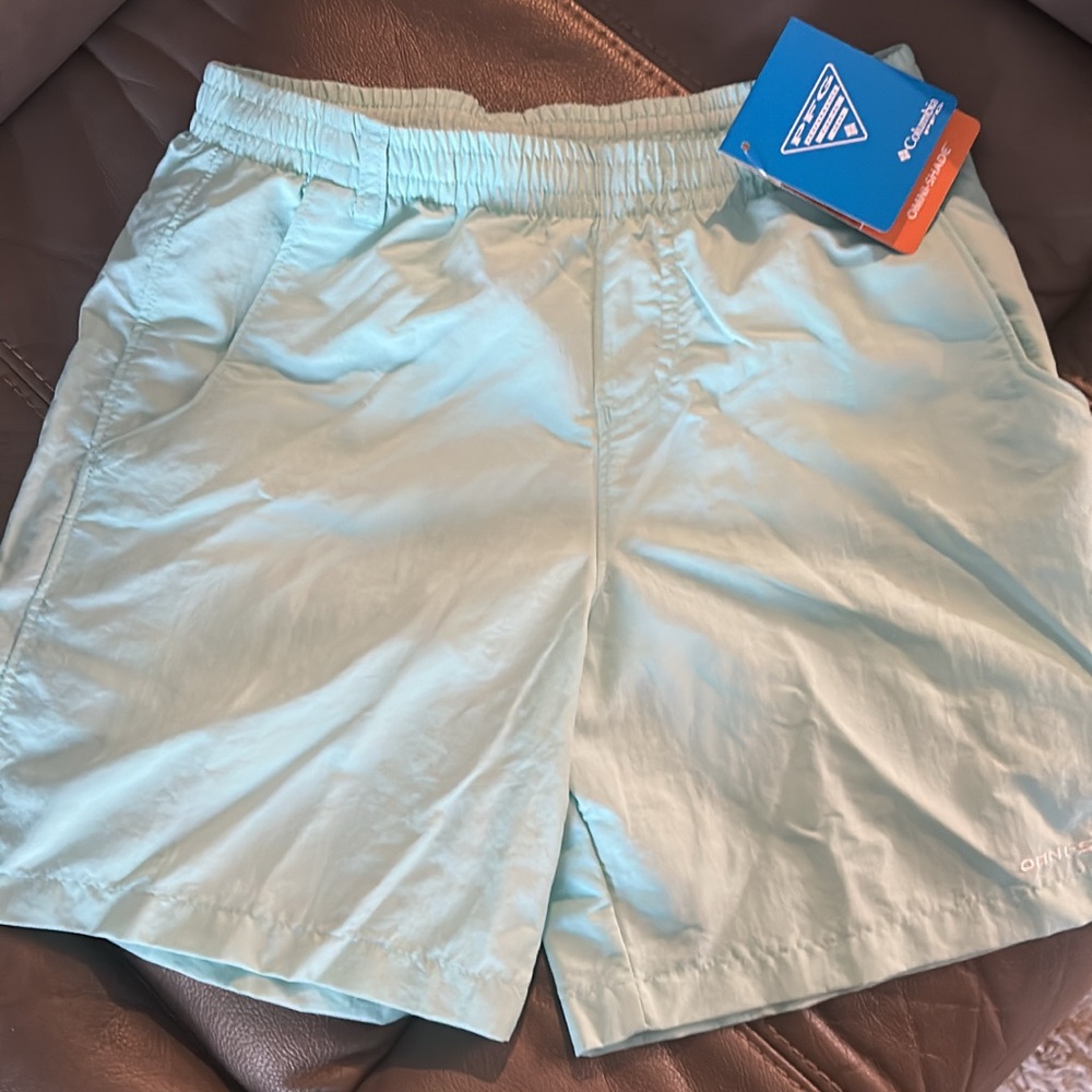 Columbia Men's Pale Aqua Elastic-Waist Hybrid Shorts